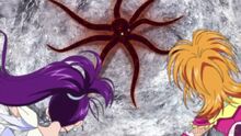 Cure Bloom and Cure Egret fighting a combined Nightmare