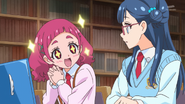 HuPC02.22-Hana le dice a Saaya que le gustaria dibujar imagenes de las Pretty Cure