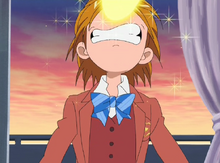 The "shooting star" hits Nagisa in the face.