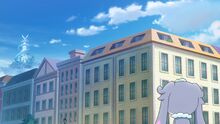 Puca stares at the castle
