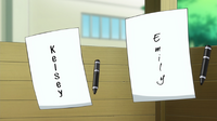 The papers with their names are edited in Glitter Force.