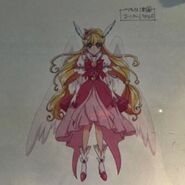 Boceto de la forma especial de Cure Miracle en Pretty Cure All Stars: Cantando con todas ¡El milagro de la magia!