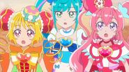 Las Pretty Cure en shock despues de ver la verdadera identidad de Gentlu