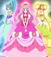 Chieri, Yura y Sei en su forma de Pretty Cure