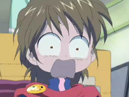 Cara de Nagisa cuando se entera de que FujiP está allí