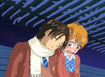 Fujimura sleeping on Nagisa's shoulder