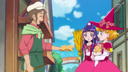 Todd bietet Mirai und Riko eine Mandarine an
