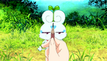 Mai trying to draw a picture of Flappy's Hope Seed predicament