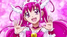 Cure Happy says her 10th Anniversary Congratulatory Message in episode 5 of Happiness Charge Pretty Cure!