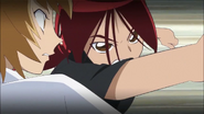 Itsuki y Hiroto enfrentádose a duelo