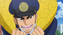 Oresky in the finale, reborn as a police officer.