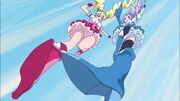 FPC02 Peach and Berry perform "Double Pretty Cure Kick!"