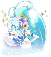 Perfil frontal de Cure Mermaid (Toei Animation)