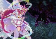 SP.Happy&Enemy.jpg (172 KB) Artwork of Demon King fighting Ultra Cure Happy