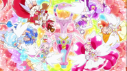 Las Pretty Cure haciendo el Animal Go Round Parfait Memoir
