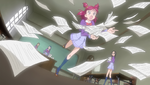 Nozomi scattering the student council's papers (flashback)