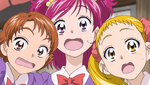 Rin, Nozomi and Urara surprised by Madoka
