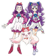 Milk, Kurumi, and Milky Rose from Yes! Pretty Cure 5 GoGo!: Okashi no Kuni no Happy Birthday!