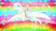 Cure Parfait montando al pegaso de cristal