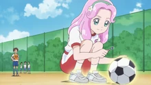 Kotoha casts a spell on the soccer ball