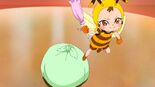 Chikurun takes out a magic broom for Kotoha