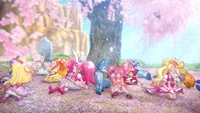 The Cures, Sakura and Shizuku going flower viewing together