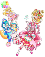 Perfil de las Delicious Party Pretty Cure en el poster