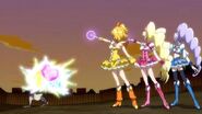 Las Pretty Cure peleando contra el Nakisakebe