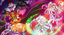 Promo art of Dark Matter VS Pretty Cure