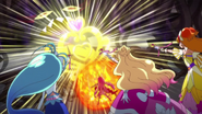 The Cures using Trinity Explosion against the revived Lock in episode 48.