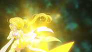 Cure Etoile usando el "Corte Estrella" en Pretty Cure Miracle Universe