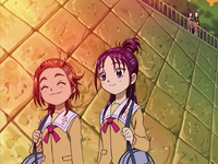 Michiru and Kaoru watch as Saki and Mai take off