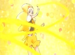 Cure Honey uses the baton in Ribbon Mode.