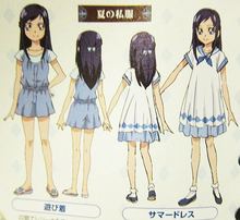 Concept art of Rikka's summer outfits