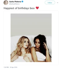 Sasha's birthday message to Shay on Twitter