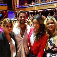 Ashley, Shay and Sasha supporting Brant on the DWTS set