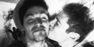 Julian kissing Ian on the cheek