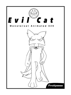 Dimmoire Evil CatフードBlack&White Corpse Paint Cat in Halftone