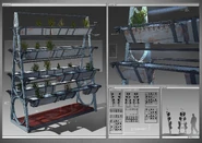 Concept art for a shelf garden.