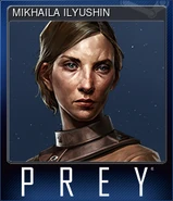 Mikhaila's Steam trading card.