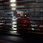 Luka Golubkin behind the kitchen shutters.