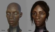 Before and after having materials added in Substance Painter.