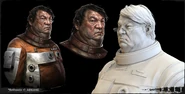 Alex Yu's concept art alongside his sculpt.