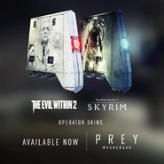 The Elder Scrolls V: Skyrim and Evil Within 2 skins.