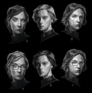 Early iterations of Mikhaila's face.