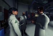 Lucia and co. discuss the tests before Morgan's arrival.