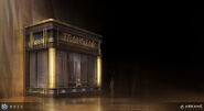 Concept art for a booth on board Talos I.