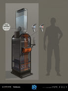 Concept art for the water coolers found on the station.