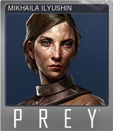 Mikhaila's Steam trading card (foil).
