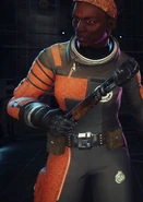 Joan Winslow in the satellite ready room.